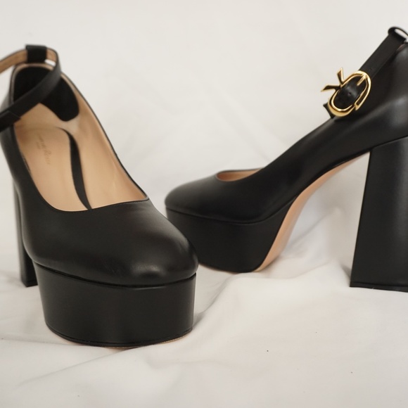 Gianvito Rossi MANILA Black Leather Platform Mary Jane Shoes Trendy!! - Picture 6 of 13